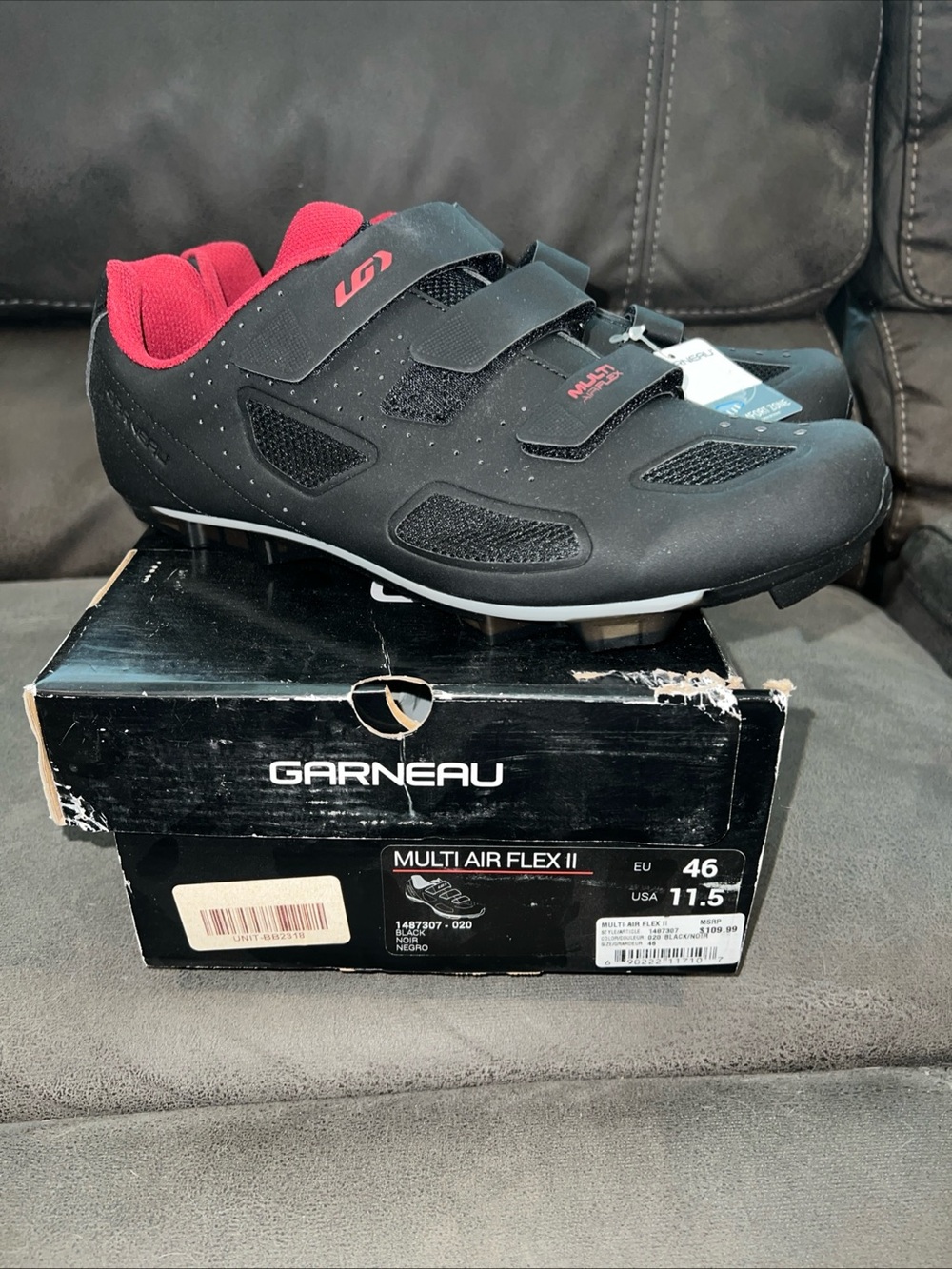 Garneau Multi Air Flex II Mens Cycling Shoes - Black/Red
